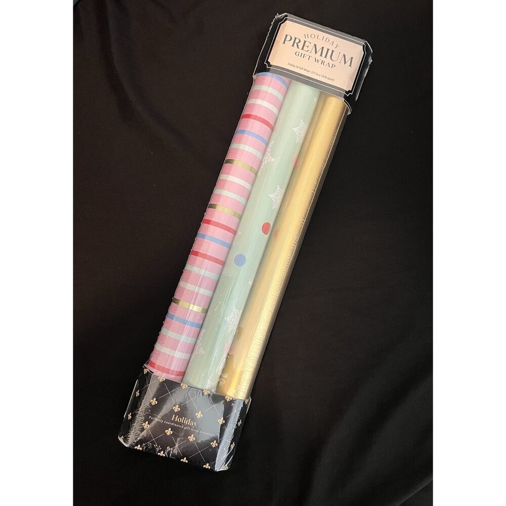 Premium Wrapping Paper Set NWT Holiday Gift Wrap With Tags